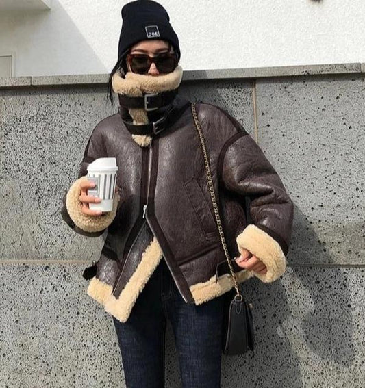 Genuine Leather Real Fur Shearling Liner/Trim Coats