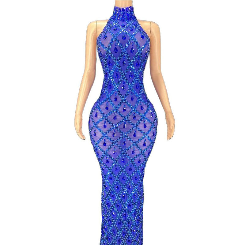 Collection Of Hanging Rhinestone Maxi Dresses