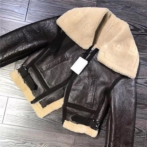 Sheepskin Genuine Leather Double Faced Sheep Fur Lining Coats