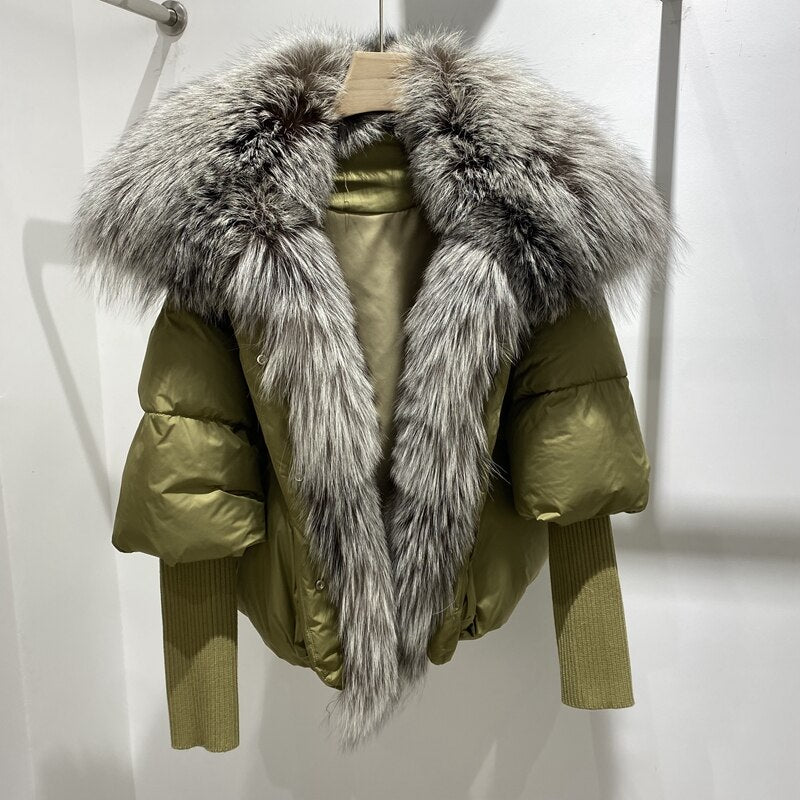 Goose Down Big Fur Collar Puffer Jackets