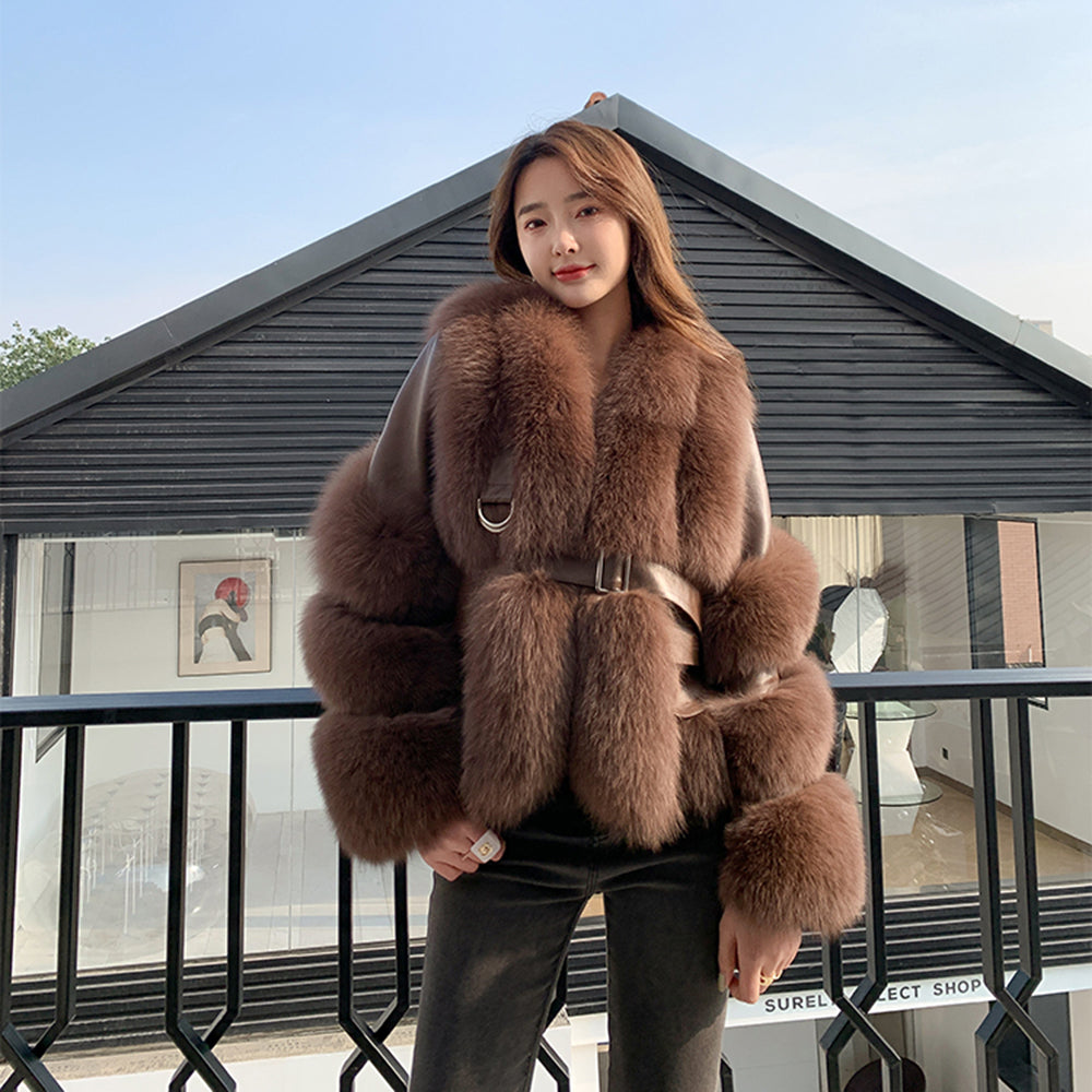 Genuine Leather & Fur Big Pocket Jackets