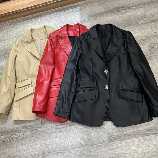 Genuine Leather Blazer Jackets