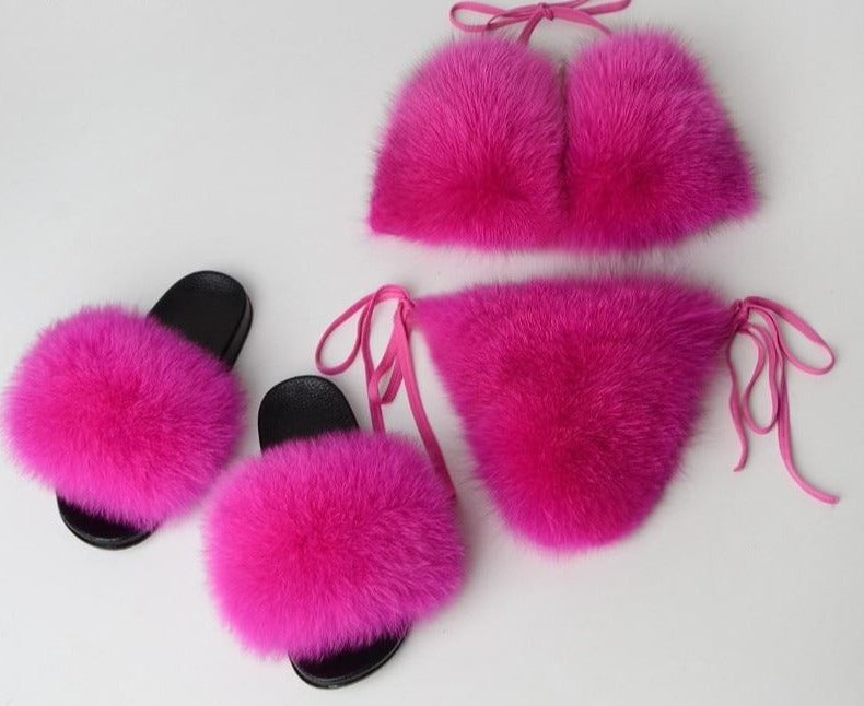Real Fox Fur Bikini Set – AfterAmour