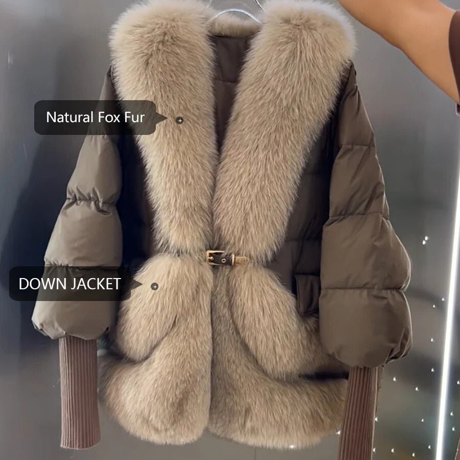 Real Goose Down Puffer Jackets Real Fox Collar