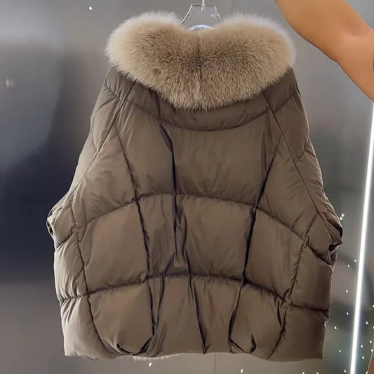Real Goose Down Puffer Jackets Real Fox Collar