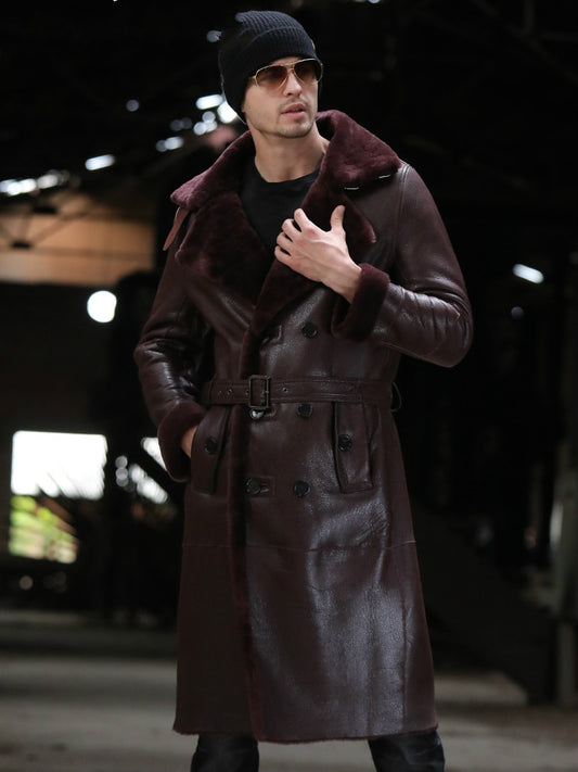 Genuine Leather X-Long Coats Shearling (5-Colors)