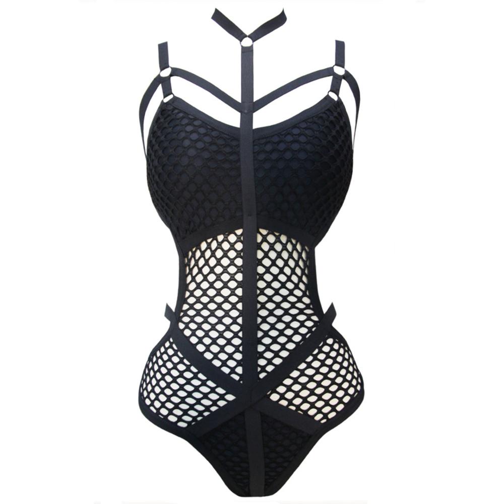 Fishnet Mesh One Piece Swimsuits