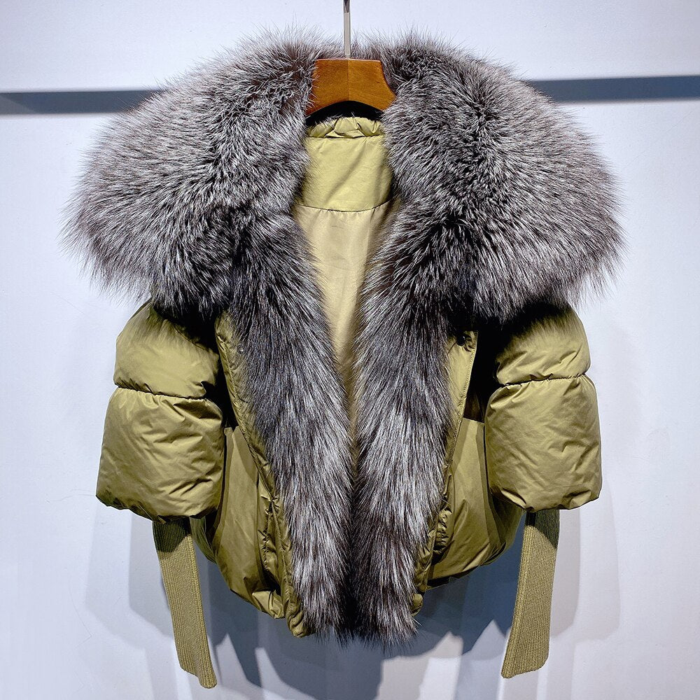 Fox fur puffer discount coat