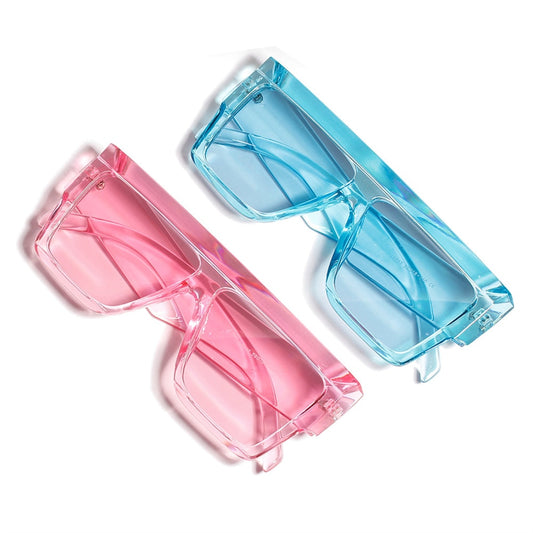 Translucent Square Oversized Flat Top Sunglasses