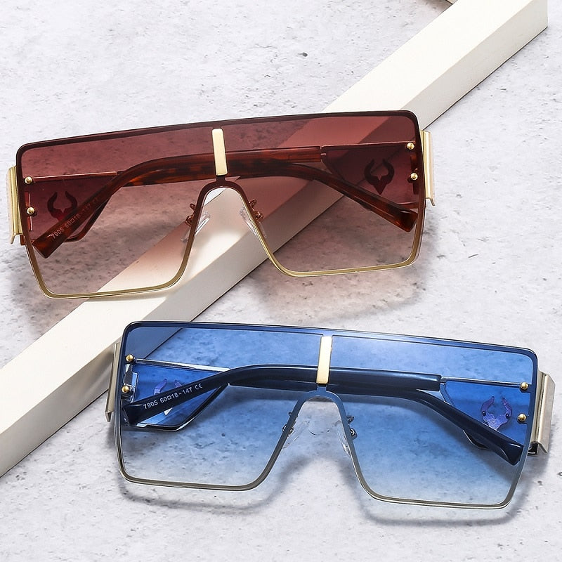 Big Square Half Shield Sunglasses