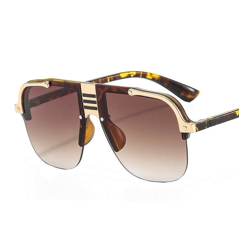 Gold Trim Big Frame Sunglasses