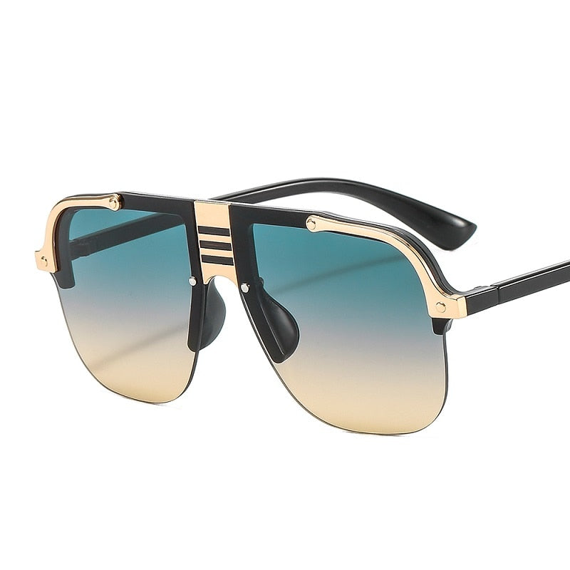 Gold Trim Big Frame Sunglasses