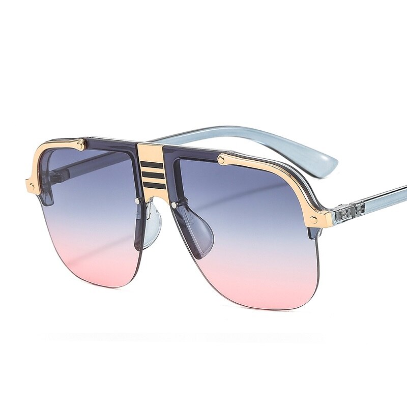 Gold Trim Big Frame Sunglasses