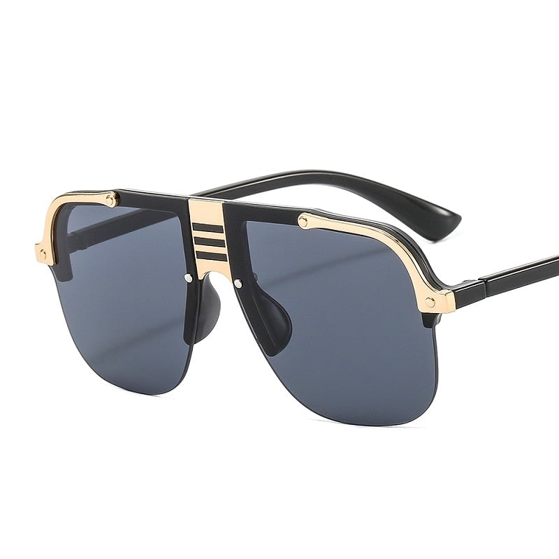 Gold Trim Big Frame Sunglasses