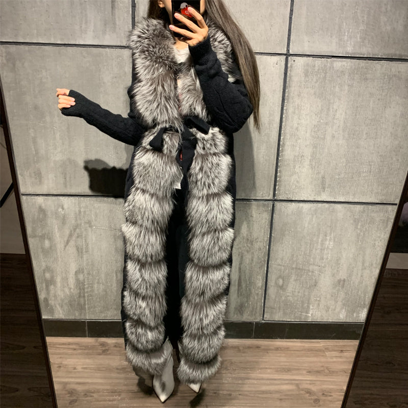 Real Fur Cardigan X-long Sweaters