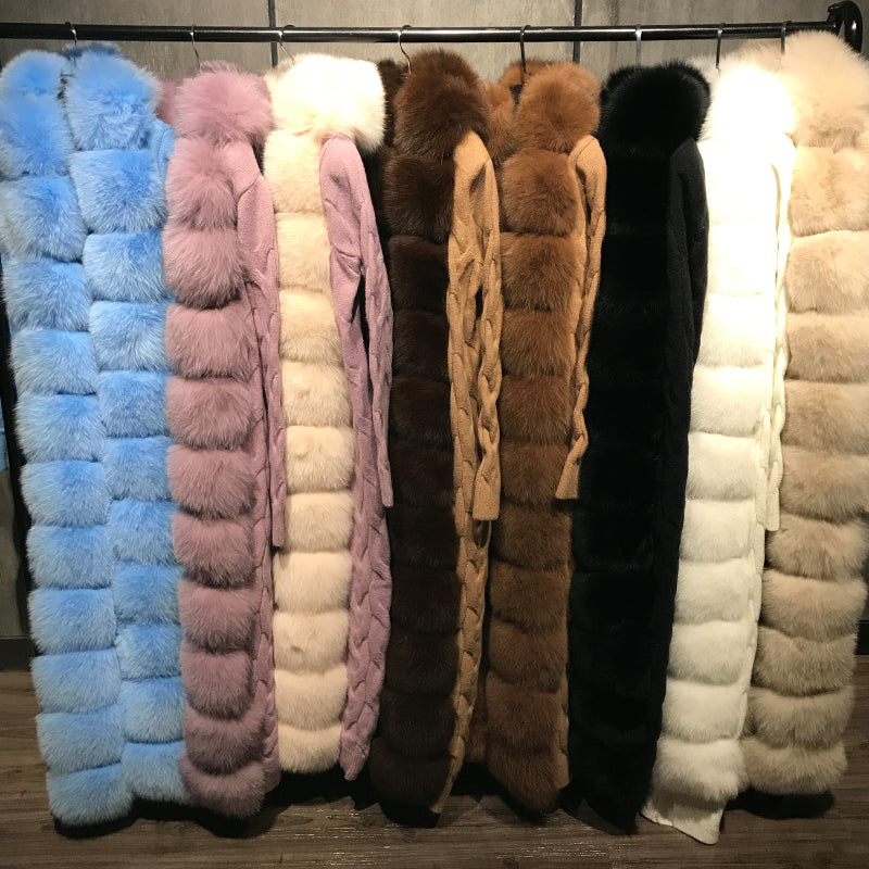 Real Fur Cardigan X-long Sweaters