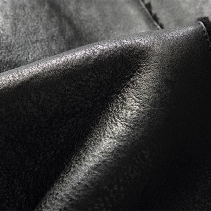 Genuine Leather Shearling Fur Long Coats