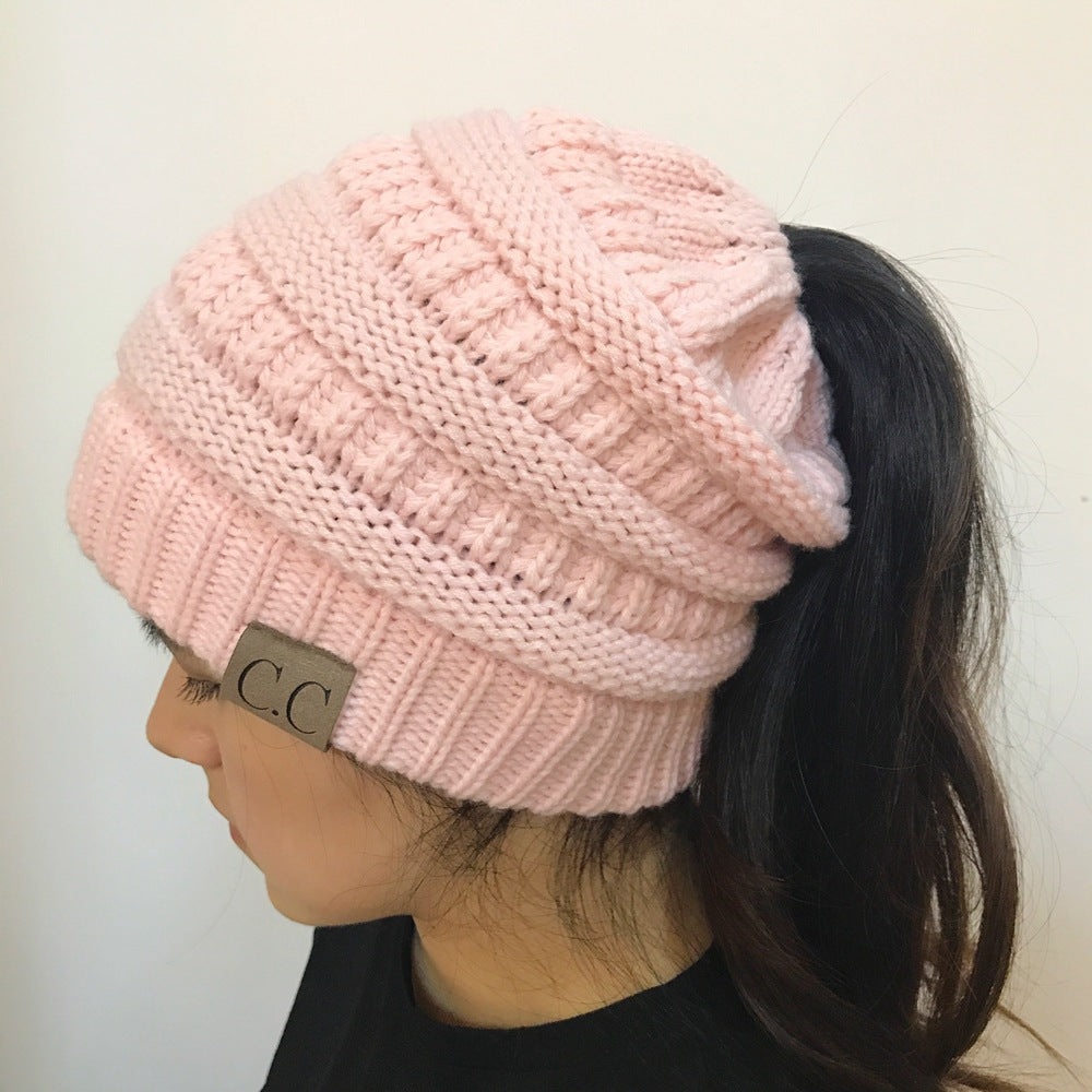 Knitted Chunky High Ponytail Soft Beanie