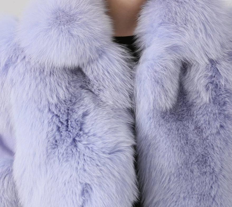 Real Natural Fox Fur Crop Coats (Multi-Color)