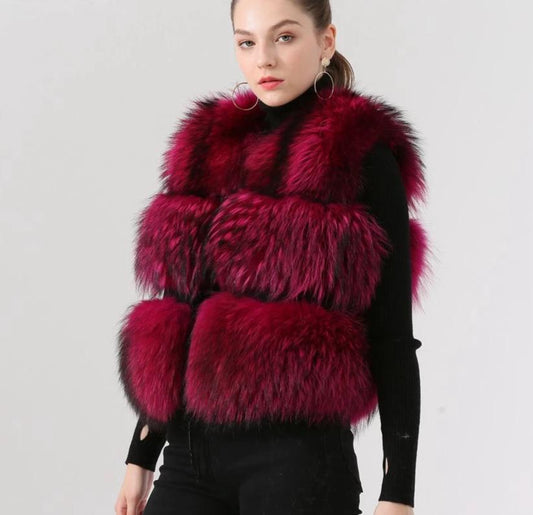 Real Fox Fur Fluffy Vests