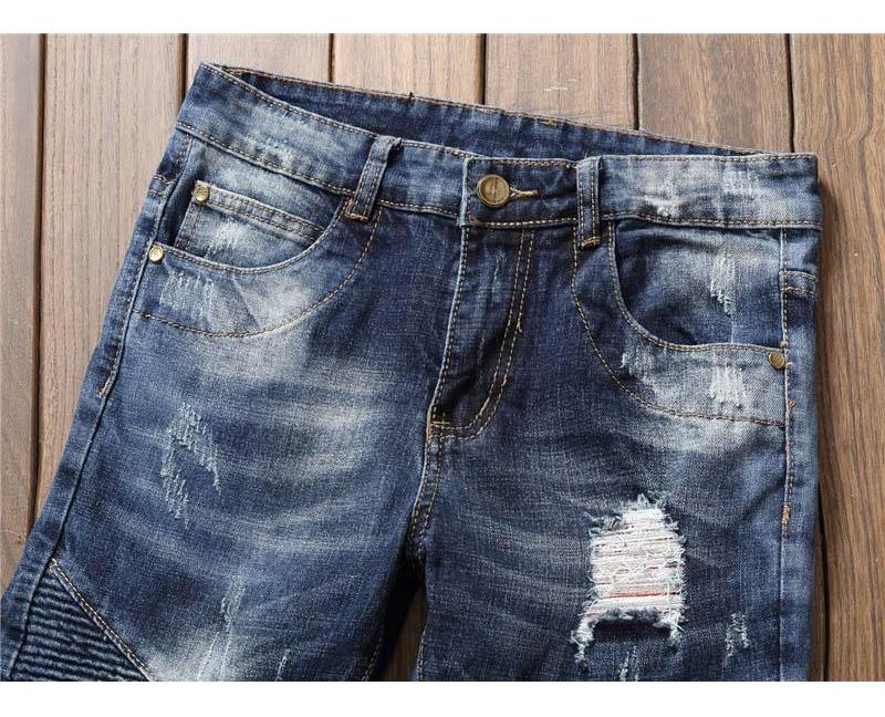 Zipper Slim Fit Denim Jeans