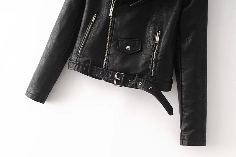 PU Leather Jacket with Zipper