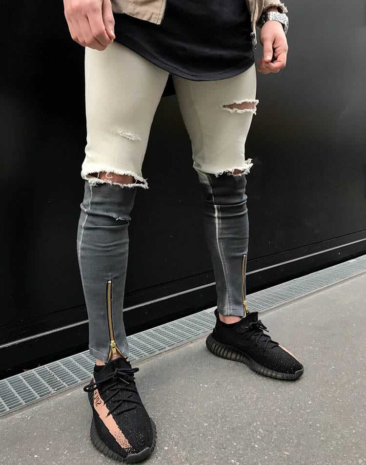 Skinny Ripped Slim Fit Denim Jeans
