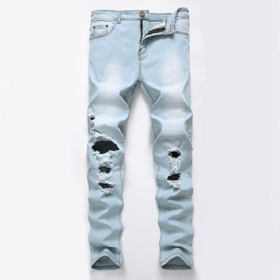 Wholesale Blue Customized Color Unisex Loose Ripped Denim Jeans Pants for  Men - China Men's Trousers and Sweatpants price | Made-in-China.com