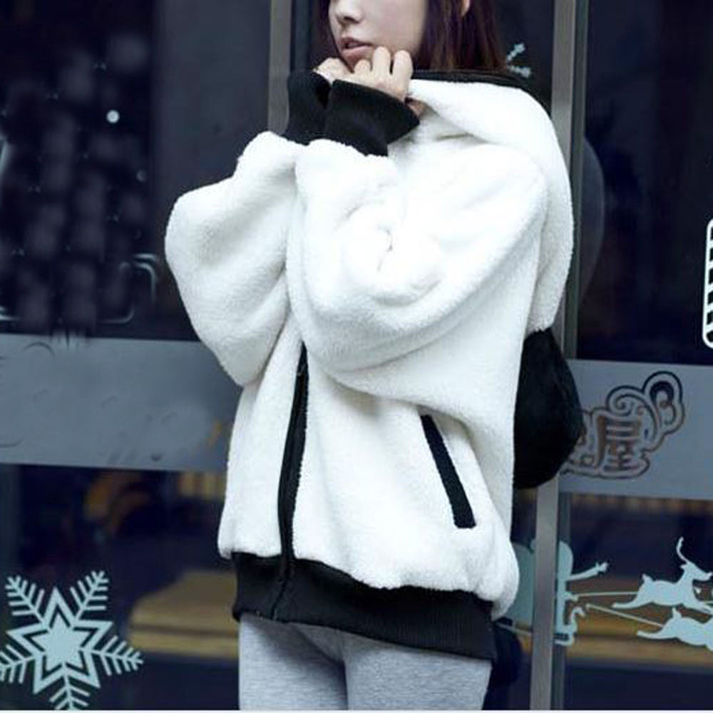 Cute Panda Bear Ear Warm Hoodie