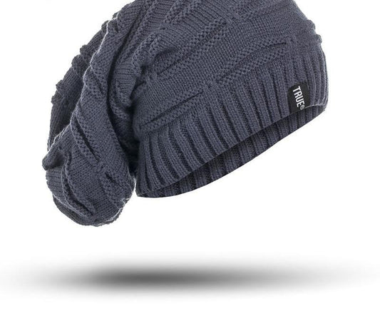 Long Size Knitted Beanie (Blue, Grey, Khaki)