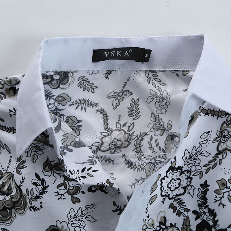 Floral Print Long-Sleeve Button-Down Shirt