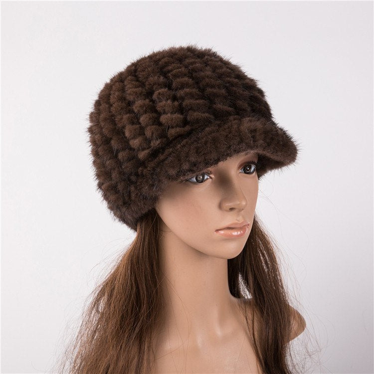 Real Mink Fur Knitted Hats