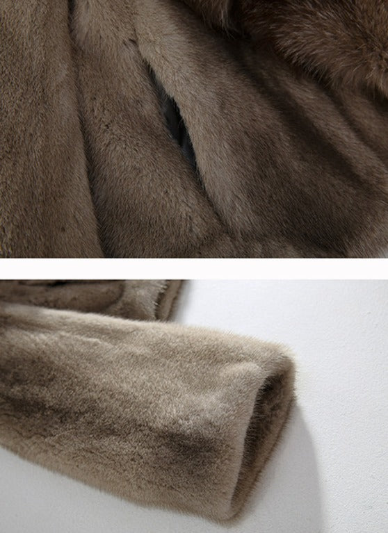 Genuine Mink Coat With Big Fur Collar