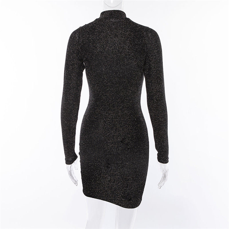Shoulder Tie Knitted Pencil Mini dresses